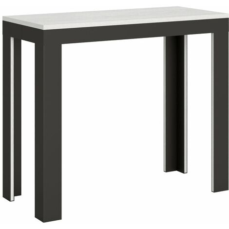 Consolle Allungabile 90-196x40x77 cm in Nobilitato Bianco