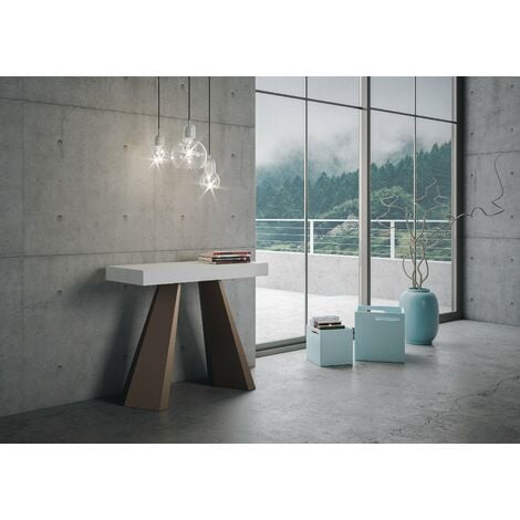 Consolle Allungabile 90-196x40x77 cm in Nobilitato Bianco