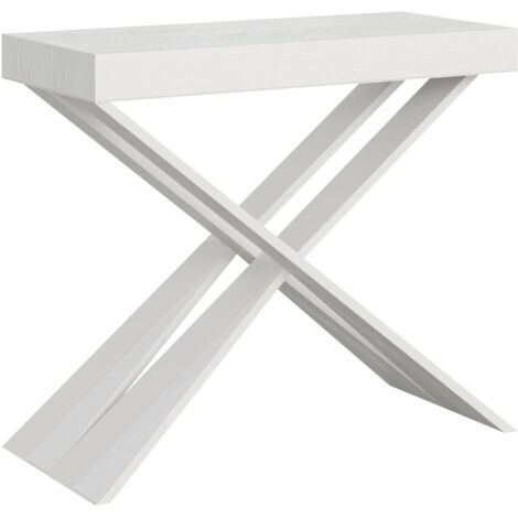 Consolle Allungabile 90-196x40x77 cm in Nobilitato Bianco