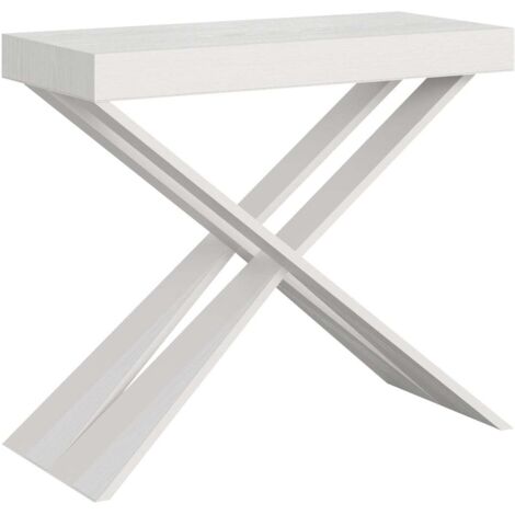 Consolle Allungabile 90-196x40x77 cm in Nobilitato Bianco