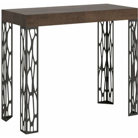 Consolle Allungabile 90-196x40x77 cm in Nobilitato Marrone