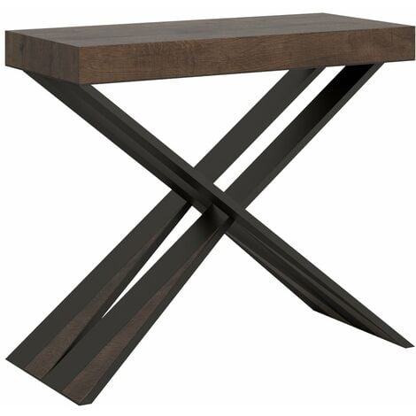 Consolle Allungabile 90-196x40x77 cm in Nobilitato Marrone