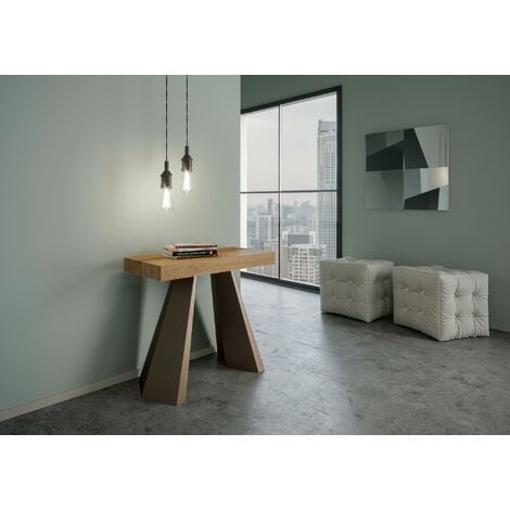 Consolle Allungabile 90-196x40x77 cm in Nobilitato Marrone