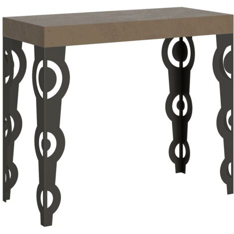 Consolle Allungabile 90-196x40x77 cm Karamay Small Tortora Telaio Antracite