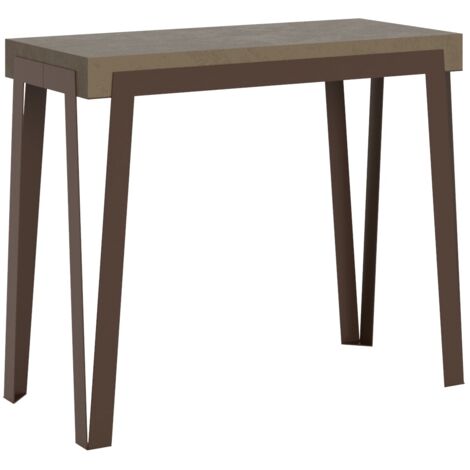 Consolle Allungabile 90-196x40x77 cm Rio Small Tortora Telaio Ruggine