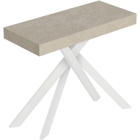 Consolle Allungabile 90-196x40x77 cm Saki Small Cashmere Gambe Bianche
