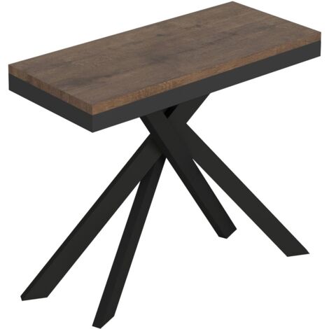 Consolle Allungabile 90-196x40x77 cm Saki Small Evolution Noce Gambe Antracite