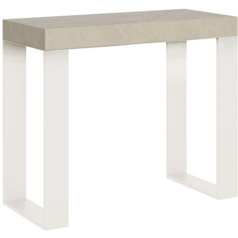 Consolle Allungabile 90-196x40x77 cm Tecno Small Cashmere Telaio Bianco