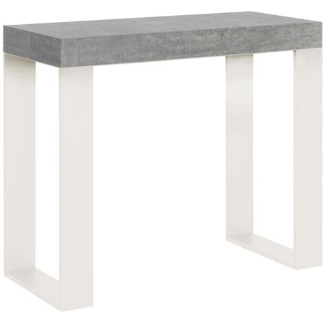 Consolle Allungabile 90-196x40x77 cm Tecno Small Noce telaio Bianco