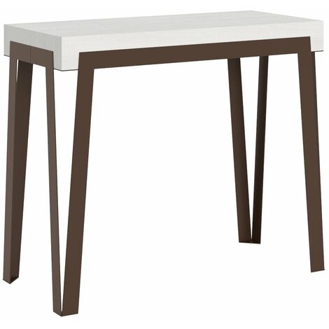 Consolle Allungabile 90-196x40x78 cm in Nobilitato Bianco
