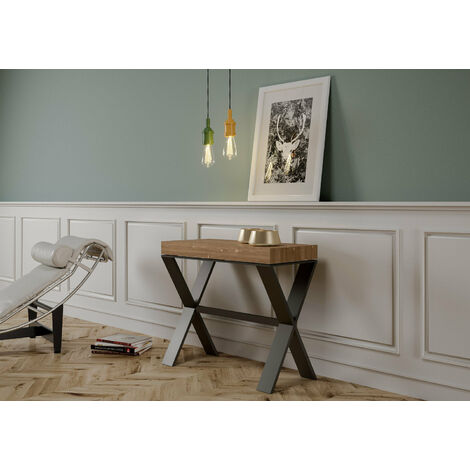 Consolle Allungabile 90-290x40x77 cm in Nobilitato Marrone
