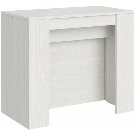 Consolle Allungabile 90-296x48x77 cm in Nobilitato Bianco