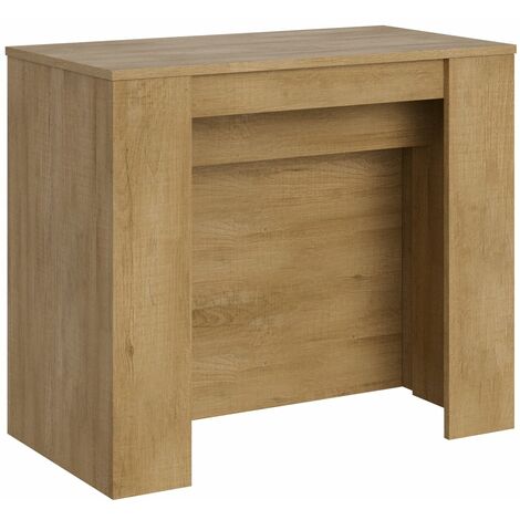 Consolle Allungabile 90-296x48x77 cm in Nobilitato Marrone
