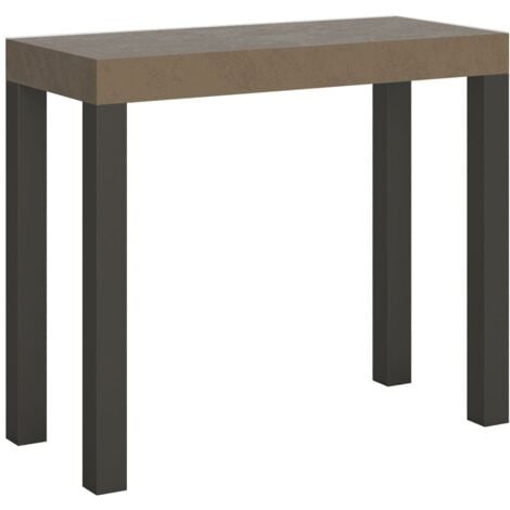 Consolle Allungabile 90-300x40x77 cm Everyday Tortora Telaio Antracite