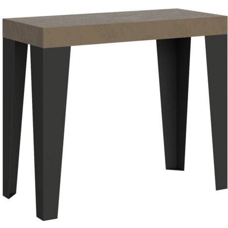 Consolle Allungabile 90-300x40x77 cm Flame Tortora Telaio Antracite