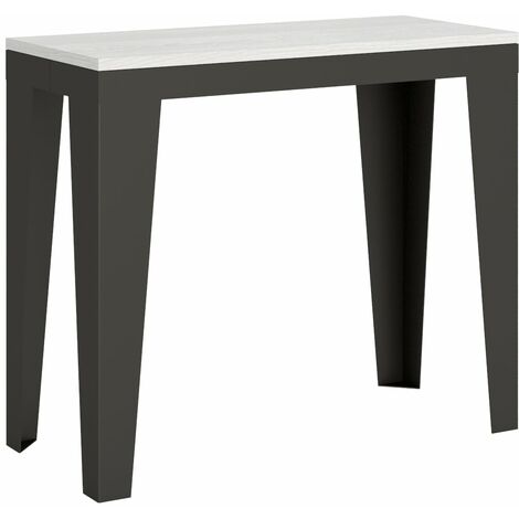 Consolle Allungabile 90-300x40x77 cm in Nobilitato Bianco