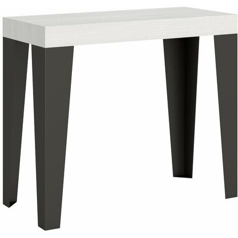 Consolle Allungabile 90-300x40x77 cm in Nobilitato Bianco
