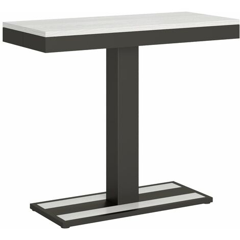 Consolle Allungabile 90-300x40x77 cm in Nobilitato Bianco