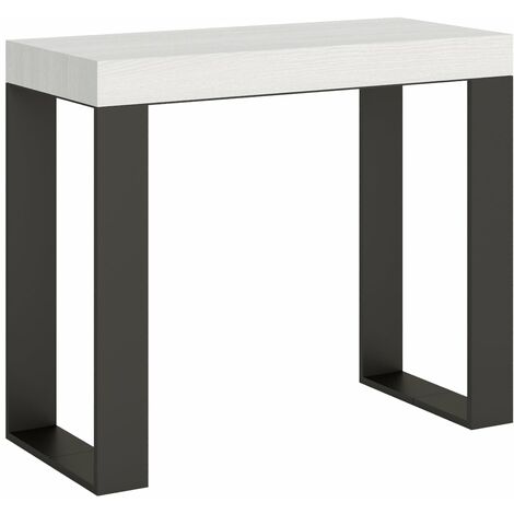 Consolle Allungabile 90-300x40x77 cm in Nobilitato Bianco