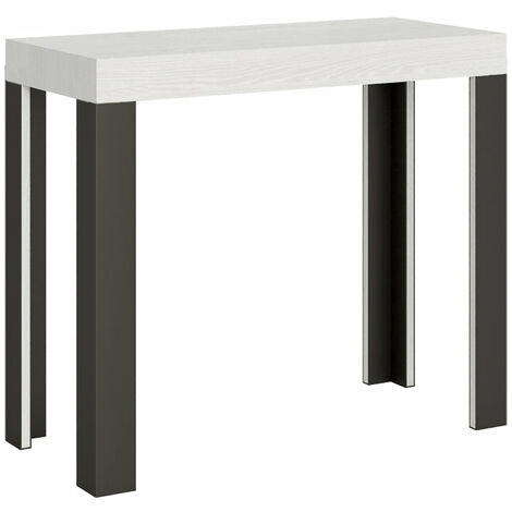 Consolle Allungabile 90-300x40x77 cm in Nobilitato Bianco