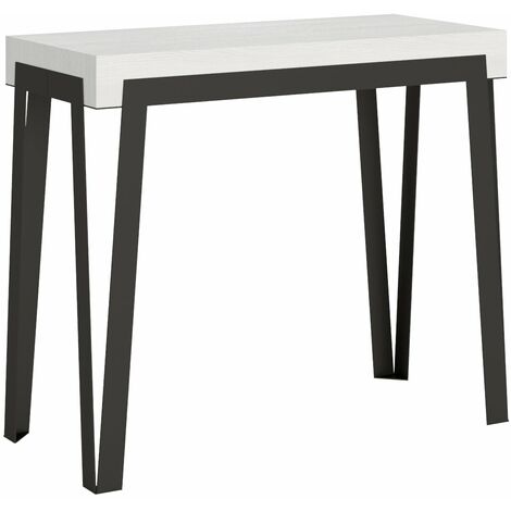Consolle Allungabile 90-300x40x77 cm in Nobilitato Bianco