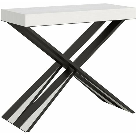 Consolle Allungabile 90-300x40x77 cm in Nobilitato Bianco
