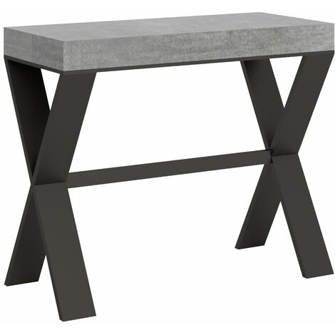 Consolle Allungabile 90-300x40x77 cm in Nobilitato Grigio