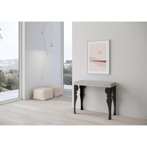 Consolle Allungabile 90-300x40x77 cm in Nobilitato Grigio