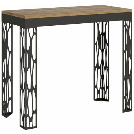 Consolle Allungabile 90-300x40x77 cm in Nobilitato Marrone