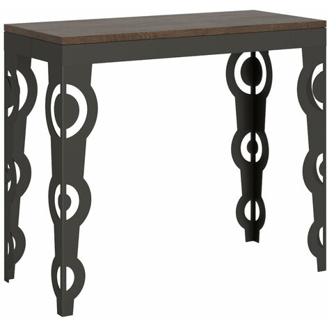 Consolle Allungabile 90-300x40x77 cm in Nobilitato Marrone