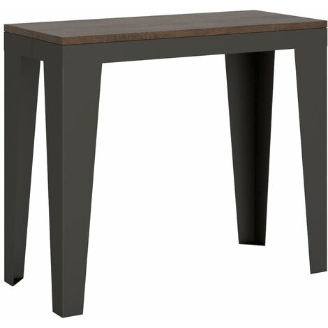 Consolle Allungabile 90-300x40x77 cm in Nobilitato Marrone