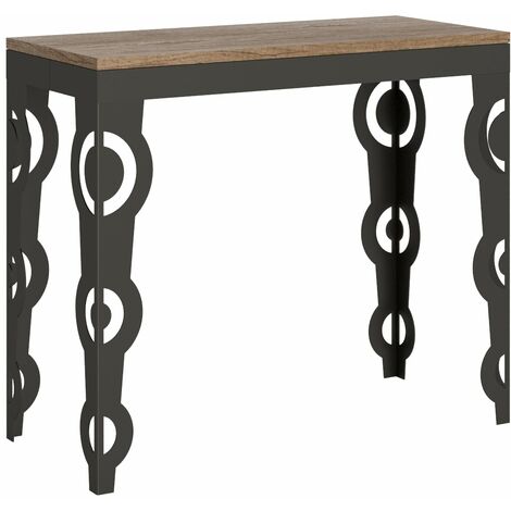 Consolle Allungabile 90-300x40x77 cm in Nobilitato Marrone