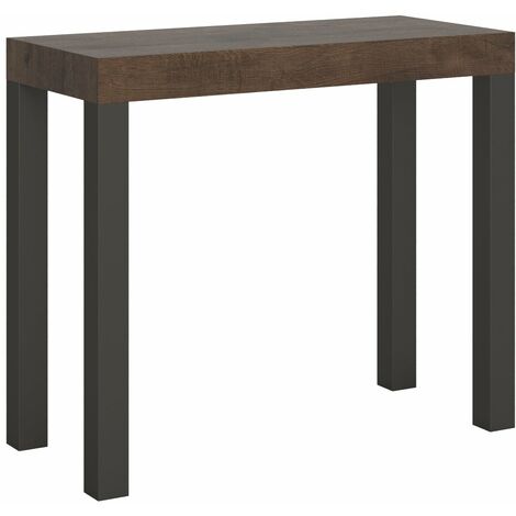 Consolle Allungabile 90-300x40x77 cm in Nobilitato Marrone