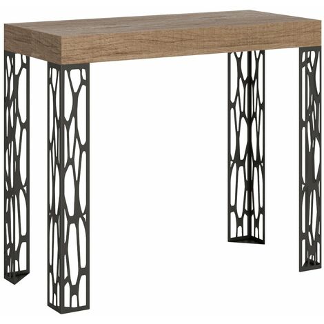 Consolle Allungabile 90-300x40x77 cm in Nobilitato Marrone