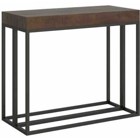 Consolle Allungabile 90-300x40x77 cm in Nobilitato Marrone