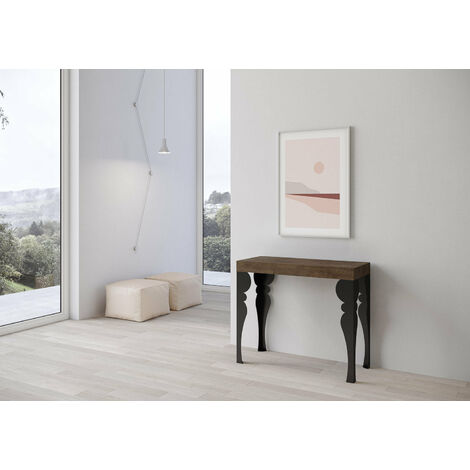 Consolle Allungabile 90-300x40x77 cm in Nobilitato Marrone