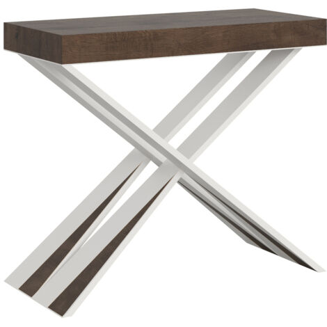 Consolle Allungabile 90-300x40x77 cm in Nobilitato Marrone