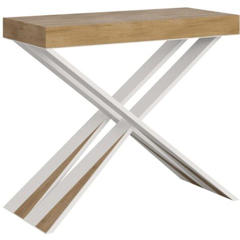 Consolle Allungabile 90-300x40x77 cm in Nobilitato Marrone