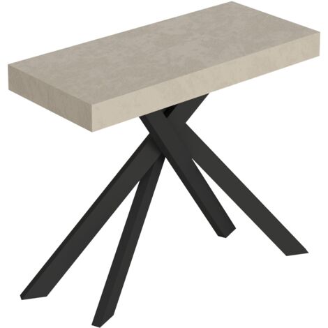 Consolle Allungabile 90-300x40x77 cm Saki Cashmere Gambe Antracite