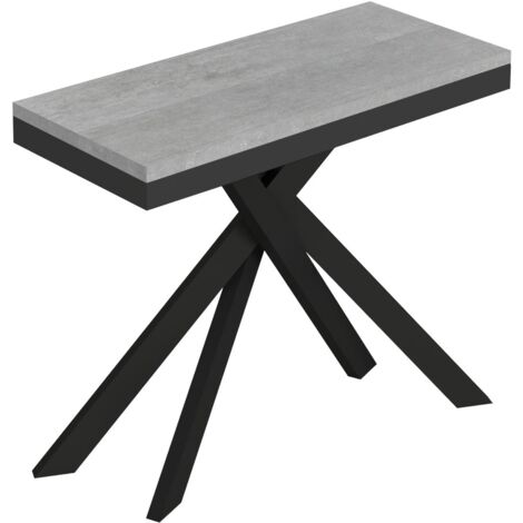 Consolle Allungabile 90-300x40x77 cm Saki Evolution Cemento Gambe Antracite