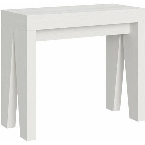 Consolle Allungabile 90-300x42x77 cm in Nobilitato Bianco