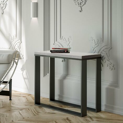 Consolle Allungabile 90-x45-90x80 cm in Nobilitato Bianco