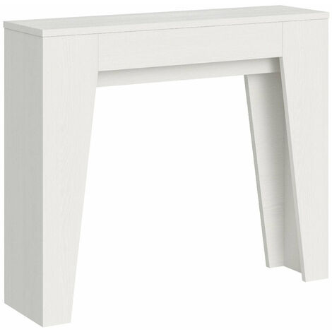 Consolle Allungabile 90x25/181 cm Pannelli in Nobilitato Narrow Bianco Frassino