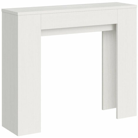 Consolle Allungabile 90x25/181 cm Pannelli in Nobilitato Slick Bianco Frassino