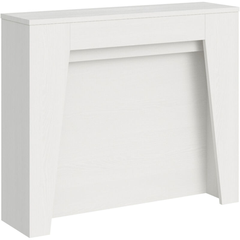 Itamoby - Console extensible 90x25/211 cm Anea Frêne Blanc