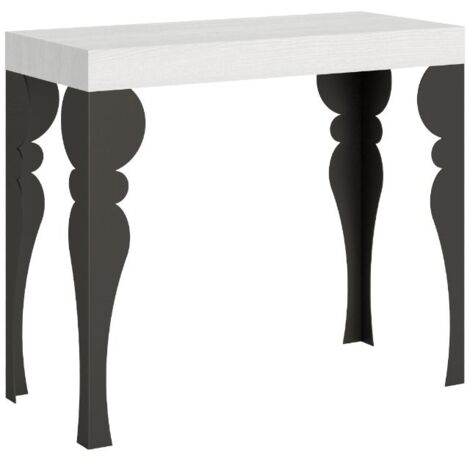 Consolle allungabile 90x40/196 cm Paxon Small Bianco Frassino telaio Antracite
