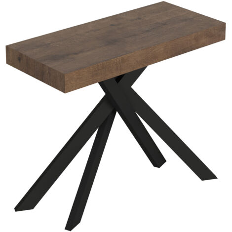 Consolle allungabile 90x40/196 cm Saki Premium Small noce gambe antracite
