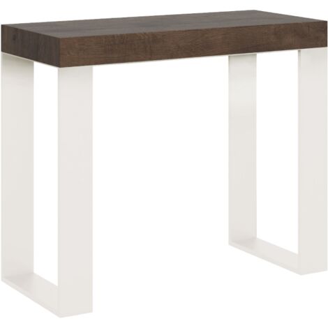 Consolle allungabile 90x40/196 cm Tecno Small Noce telaio Bianco