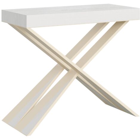 Consolle allungabile 90x40/300 cm Diago Bianco Frassino telaio Bianco