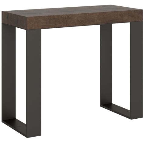 Consolle allungabile 90x40/300 cm Tecno Premium Noce telaio Antracite